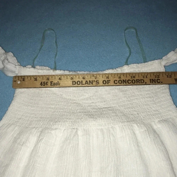 𝅺DO+BE smocked top gauzy off shoulder lined stretchy soft white boho NEW size M - Picture 7 of 8